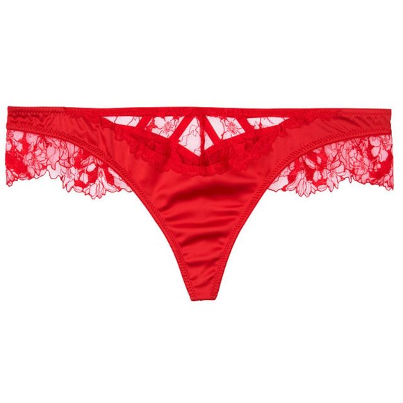 VS Thong LUXE LINGERIE Embroidered Red XL NWT - Picture 9 of 15